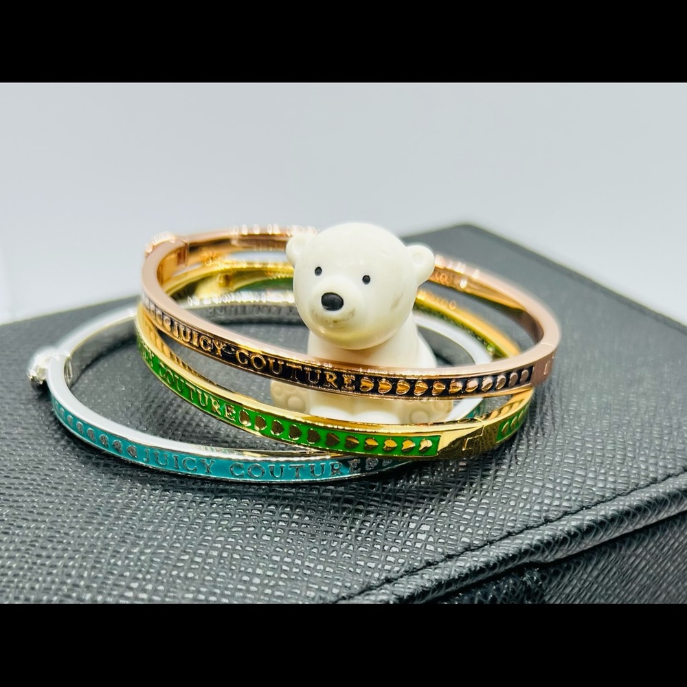 New, Juicy Couture Color Enamel Skinny Bangle set of 3